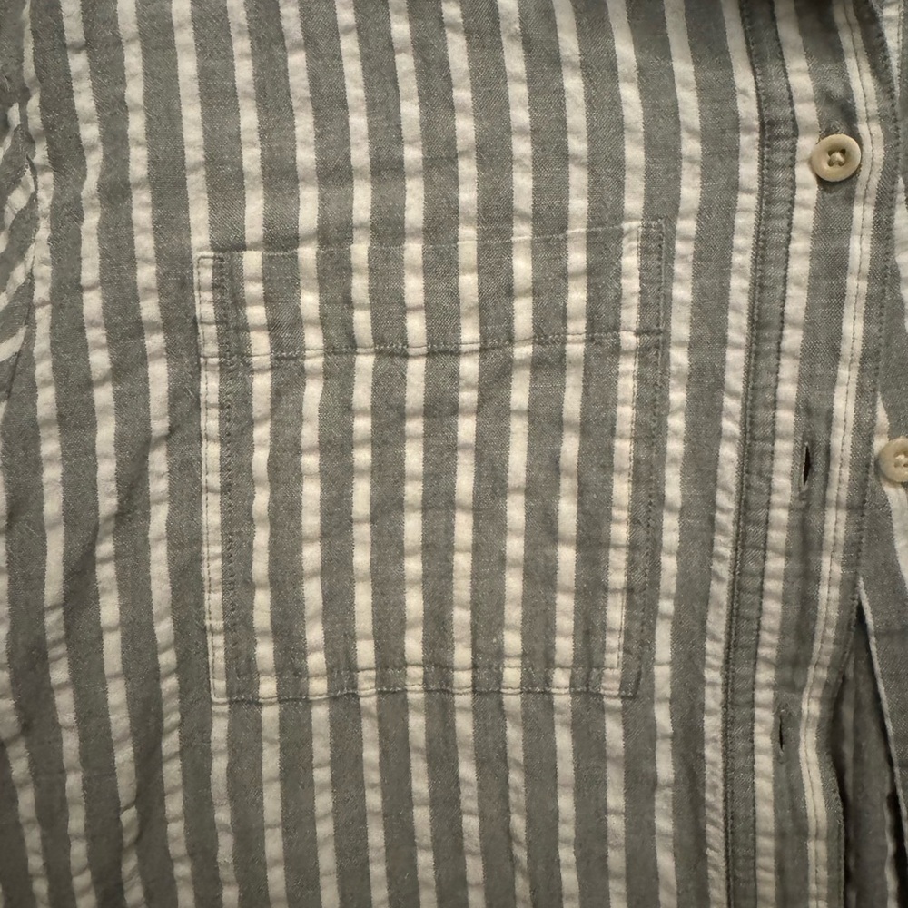 Madewell Seersucker Beachside Shirt in Stripe - Picture 3 of 3